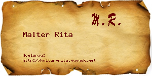 Malter Rita névjegykártya
