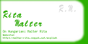 rita malter business card